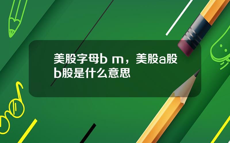 美股字母b m，美股a股b股是什么意思